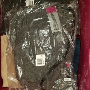 Gray herringbone curvy fit trousers short